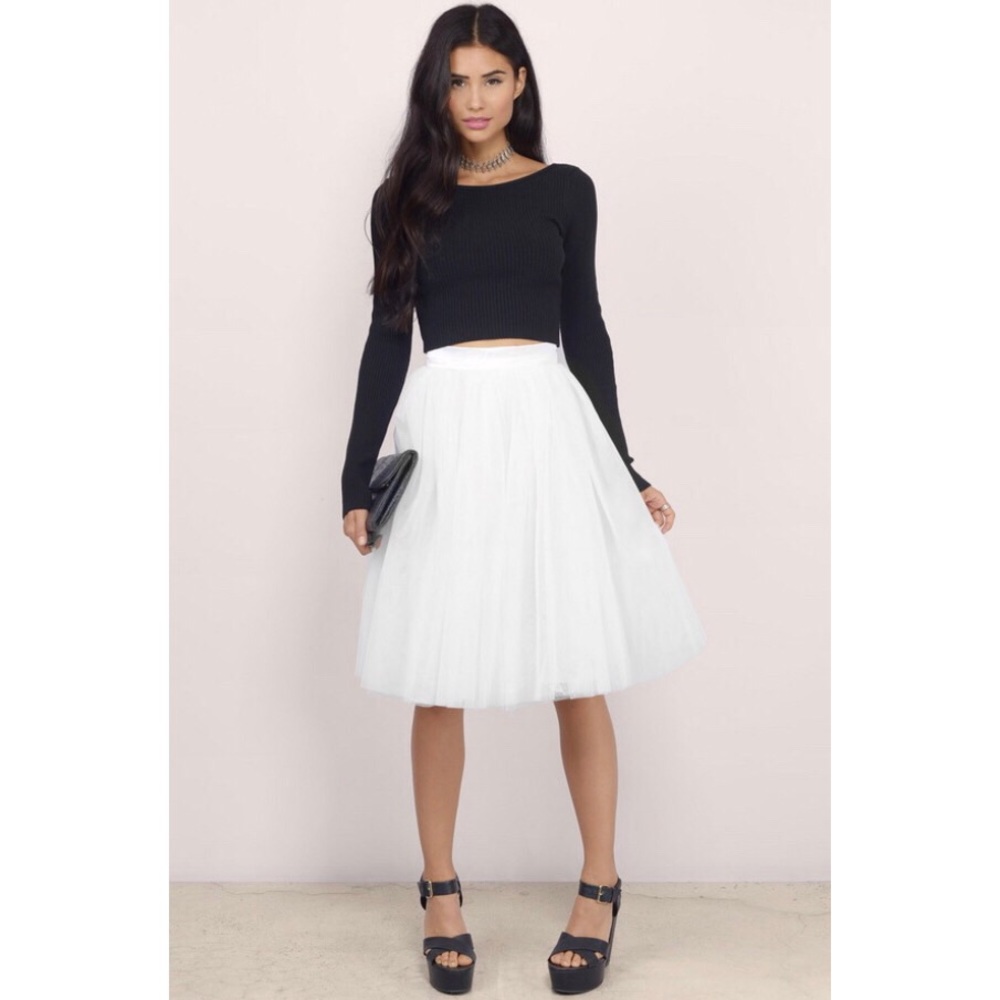 Tobi White Tulle Skirt